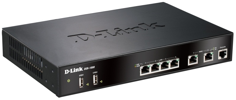 D-Link DSR-1000/E Dual WAN 4-Port Gigabit VPN Router